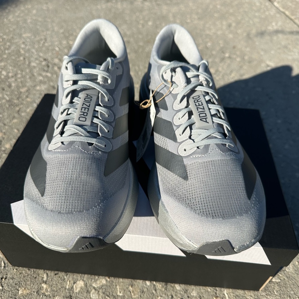 Adidas Men's Adizero EVO SL Running Shoes Silver Metallic Multiple Sizes Read - Picture 4 of 11